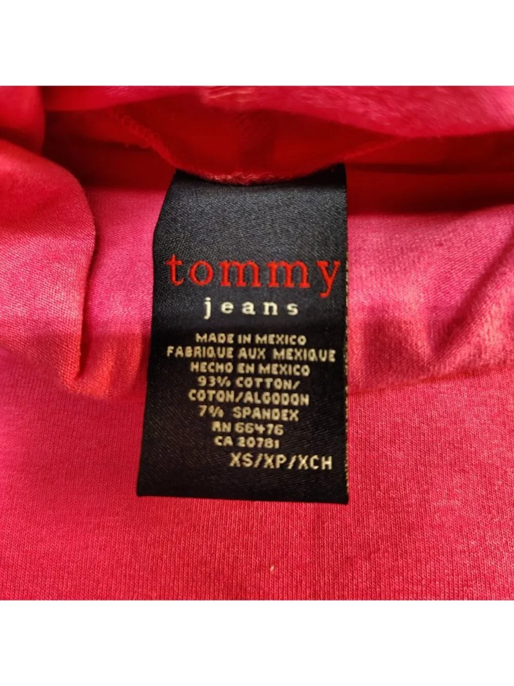 Tommy Jeans Womens XS Pink Turtleneck Top NWT 90s Long Sleeve Cotton
